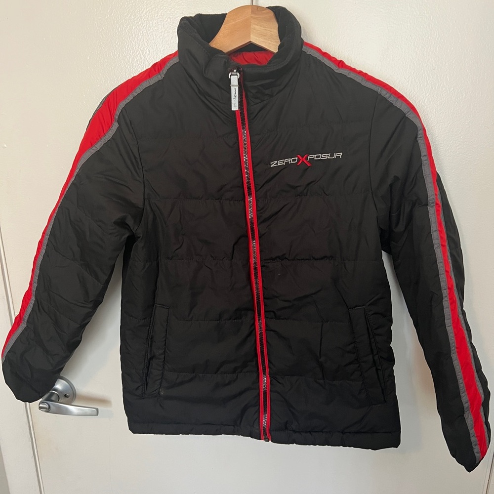 ZeroXposur Black and Red Puffer Jacket